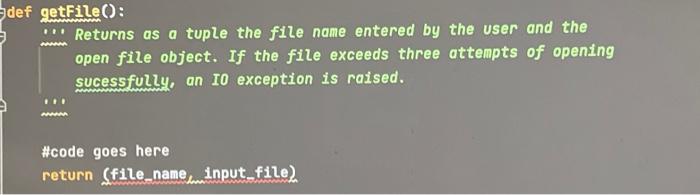 Solved PYTHON.i wrote the code to get the file name and | Chegg.com