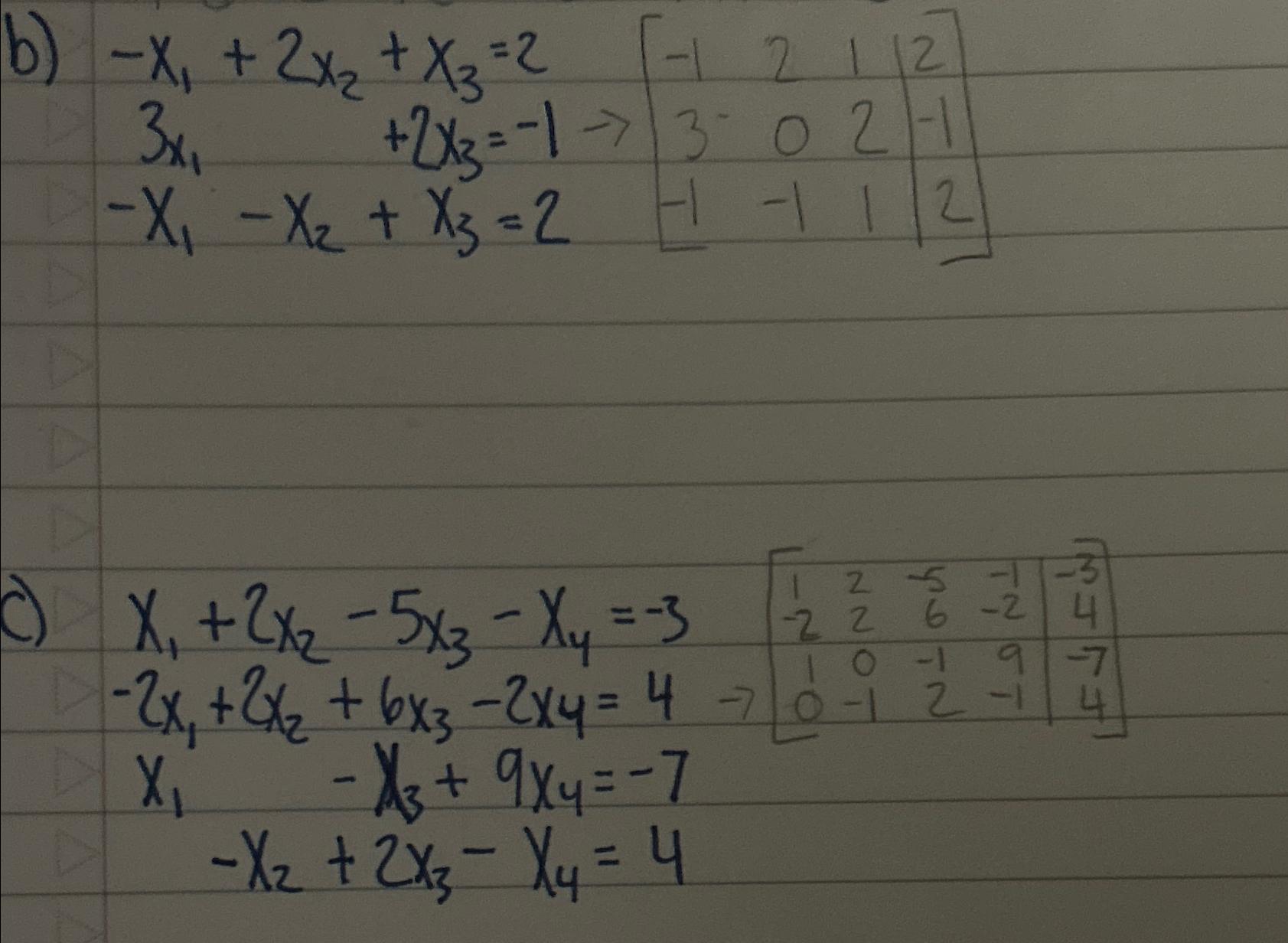 Solved write the associated augmented matrix and find the | Chegg.com