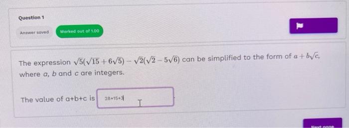 Solved so when they ask for the value do i add a+b+c the | Chegg.com