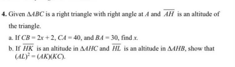 Solved Given ????ABC ﻿is a right triangle with right angle | Chegg.com