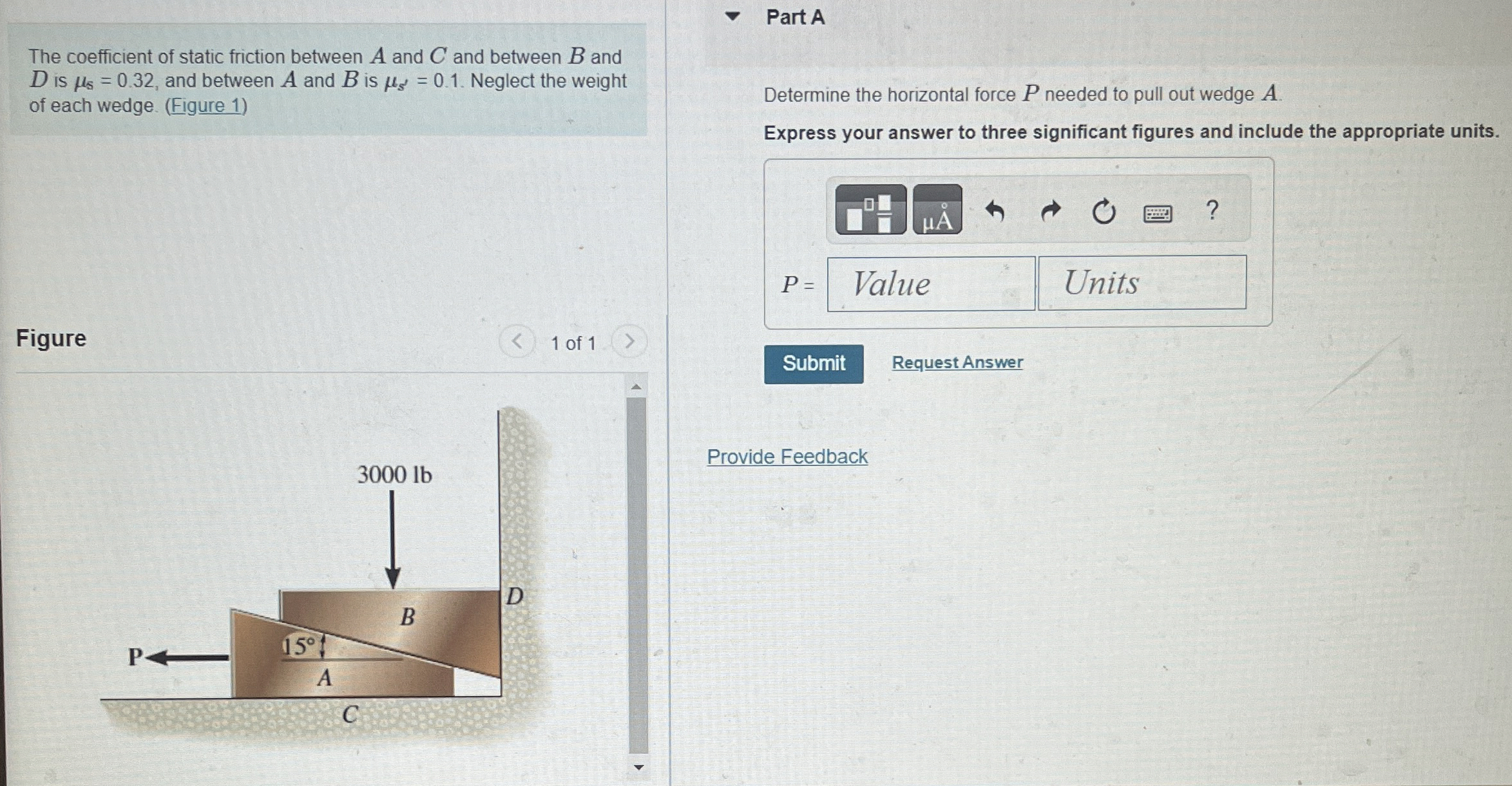 Solved The coefficient of static friction between A and C | Chegg.com