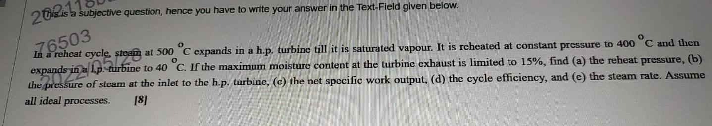 Solved 2012 a subjective question, hence you have to write | Chegg.com