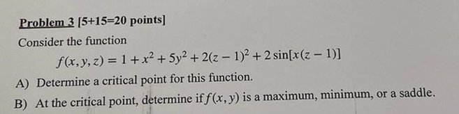 Solved Problem 3 [5+15=20 ﻿points]Consider the | Chegg.com