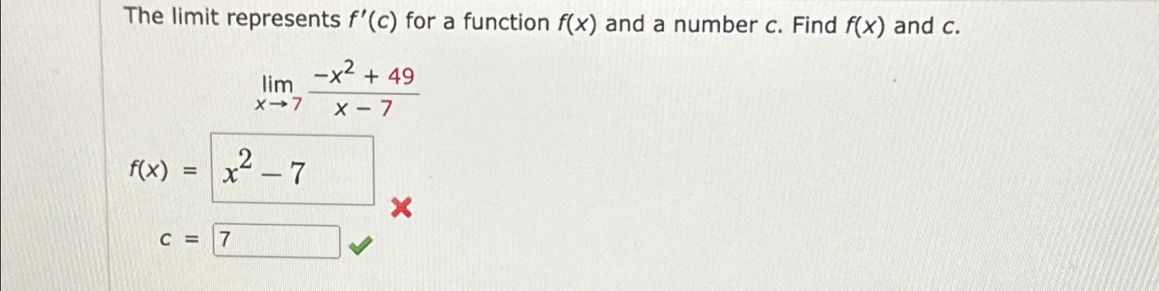 LIMIT OF FRAC X C C X X X C C AS X RIGHTARROW C visual data 7