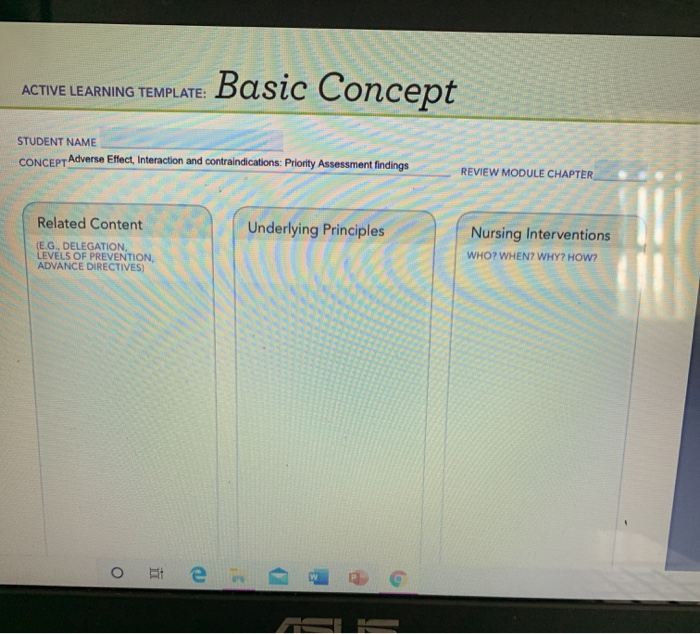 Solved ACTIVE LEARNING TEMPLATE: Basic Concept STUDENT NAME | Chegg.com