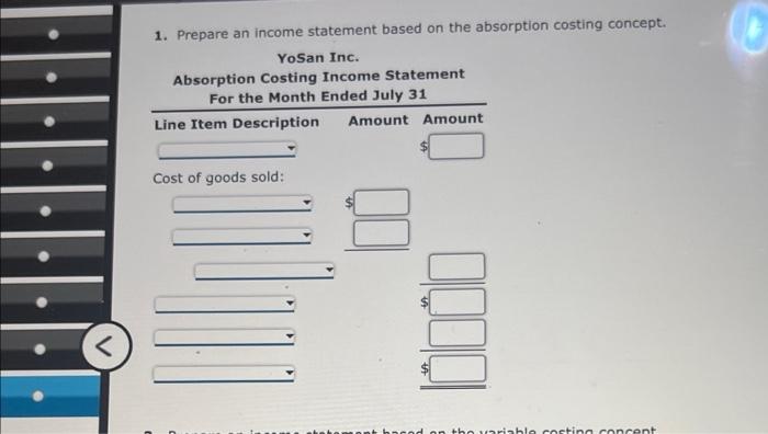 Solved Absorption And Variable Costing Income Statements 4757