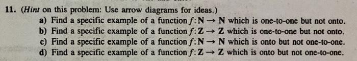 Solved 11. (Hint on this problem: Use arrow diagrams for | Chegg.com