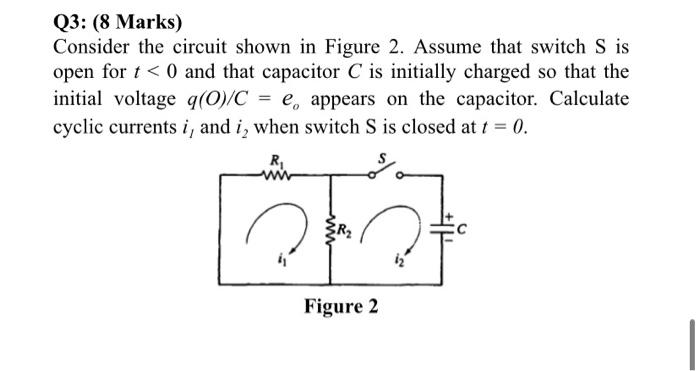 Solved Q3: (8 Marks) Consider the circuit shown in Figure 2. | Chegg.com