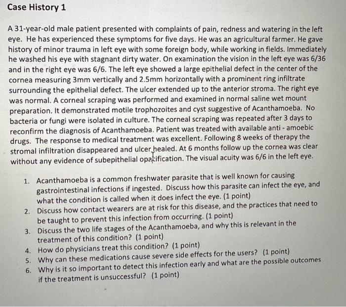 Solved A 31-year-old male patient presented with complaints | Chegg.com