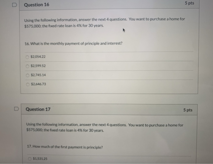 Solved D Question 16 5 Pts Using The Following Information, | Chegg.com