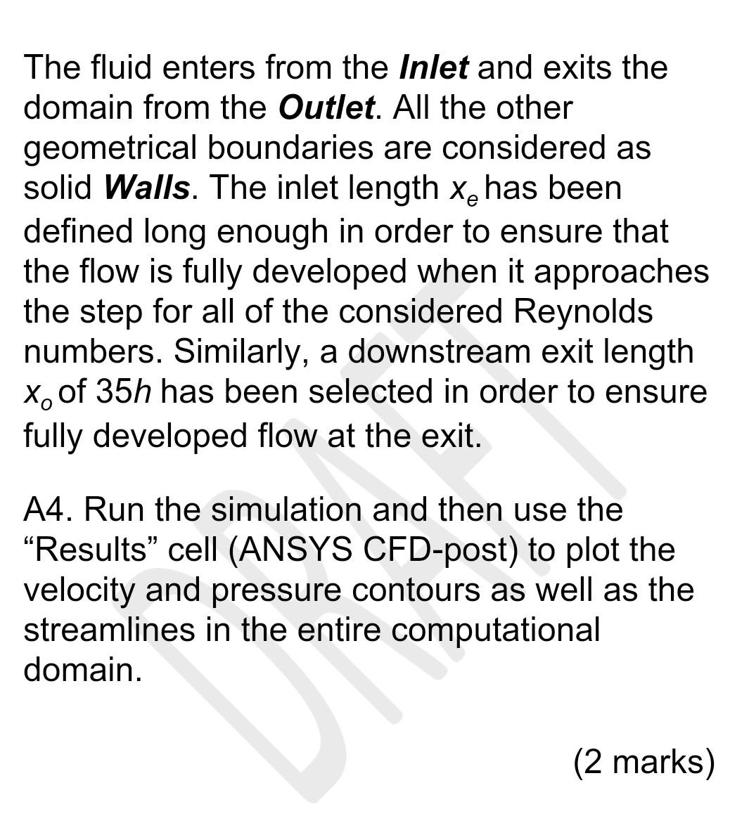 Project Description: Using a 2D ANSYS CFD flow | Chegg.com