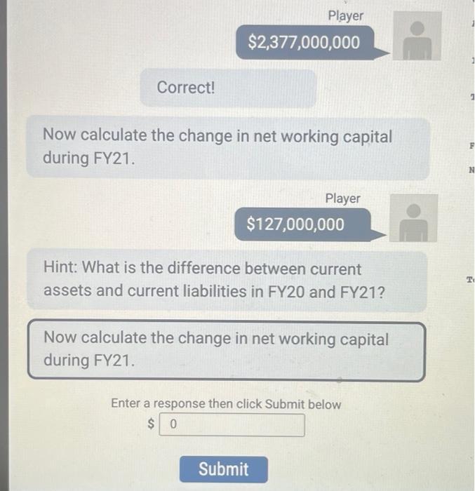 Solved Now calculate the change in net working capital | Chegg.com