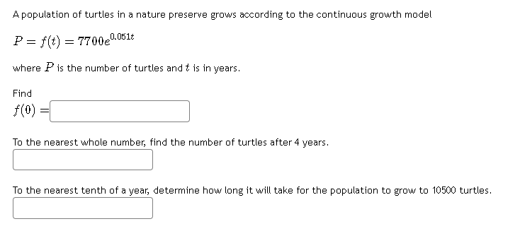 Solved A Population Of Turtles In A Nature Preserve Grows | Chegg.com