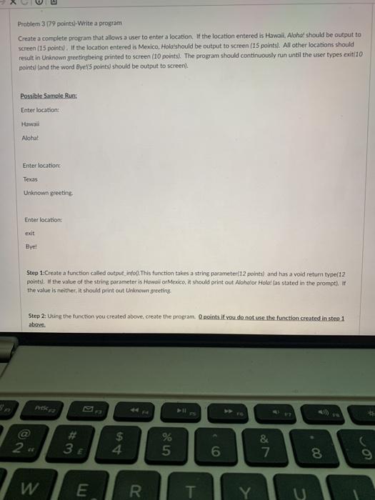 Solved Problem 3 179 points)-Write a program Create a | Chegg.com