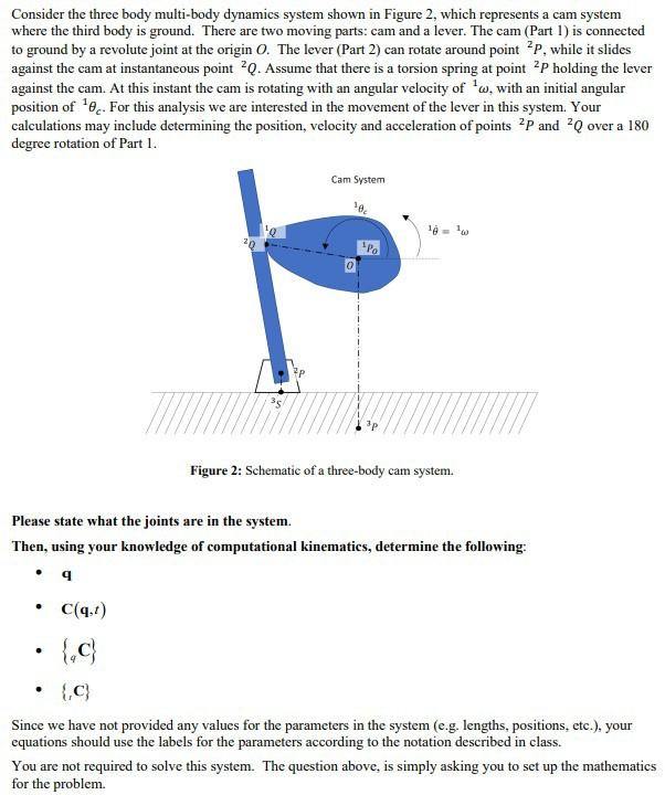 Solved Consider the three body multi-body dynamics system | Chegg.com
