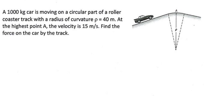 Solved A 1000 kg car is moving on a circular part of a Chegg