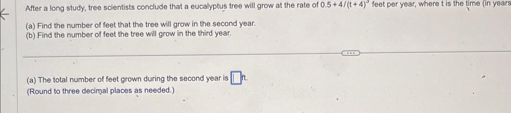 Solved After a long study, tree scientists conclude that a | Chegg.com