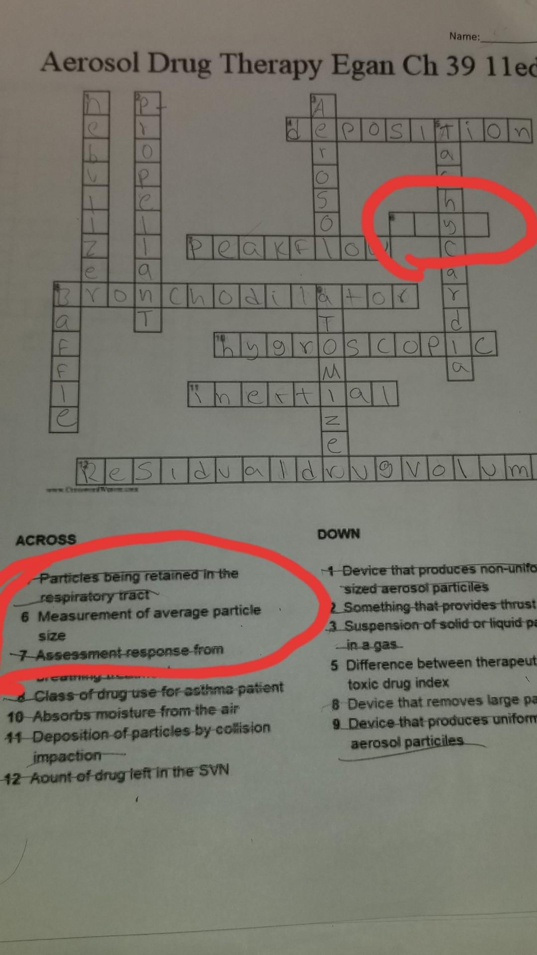 Solved Name: E A Aerosol Drug Therapy Egan Ch 39 Lled PA | Chegg.com