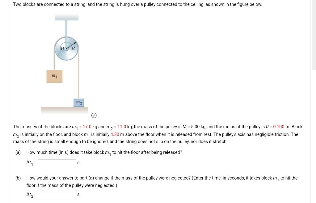 Solved Two blocks are connected to a string, and the string | Chegg.com