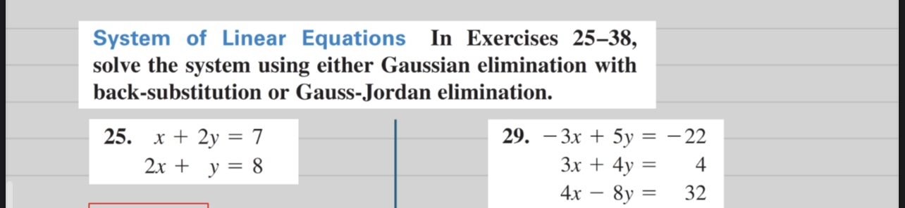 Solved System Of Linear Equations In Exercises 25 38 Solve Chegg Solved System Of Linear Equations In Exercises 25 38 Solve Chegg