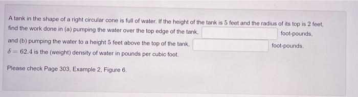 Solved A tank in the shape of a right circular cone is full | Chegg.com