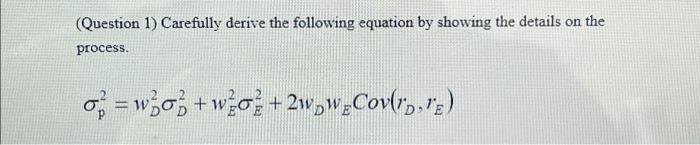 Solved Carefully derive the following equation by showing | Chegg.com