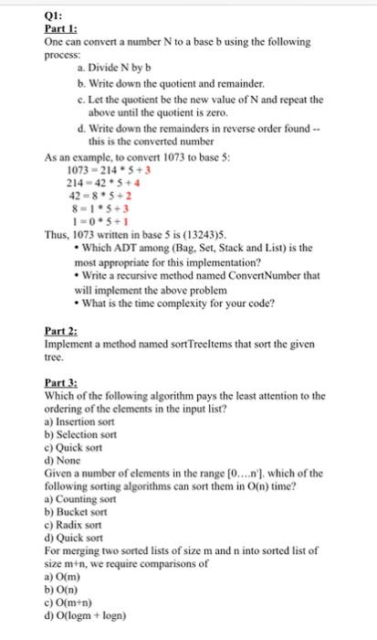 Solved this is data structure assignment please i need a | Chegg.com