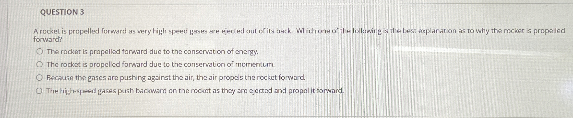 High Quality SOLUTION QUESTION 3A rocket is propelled forward as very ...