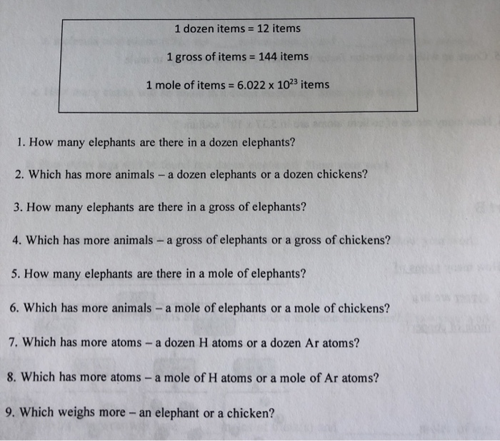 Solved 1 Dozen Items = 12 Items 1 Gross Of Items = 144 It