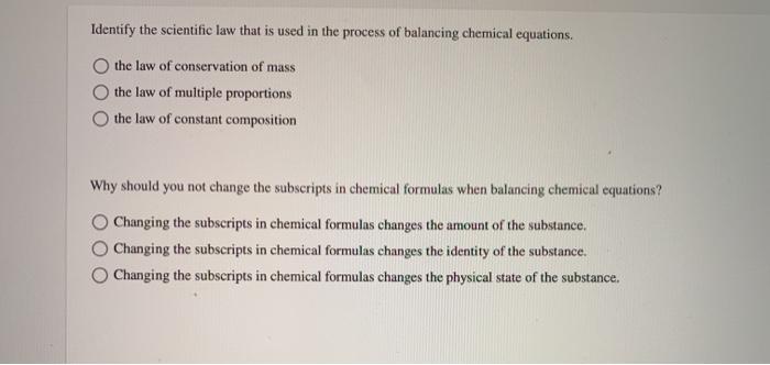 Solved Identify The Scientific Law That Is Used In The | Chegg.com