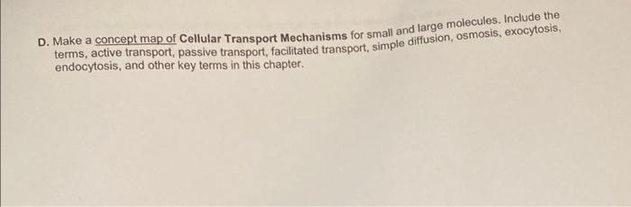 Solved D Make A Concept Map Of Cellular Transport Chegg Com   Image