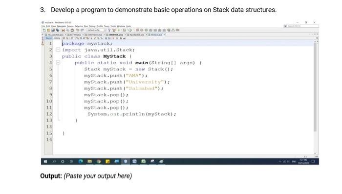 Solved 2. Develop a program to demonstrate basic operations | Chegg.com