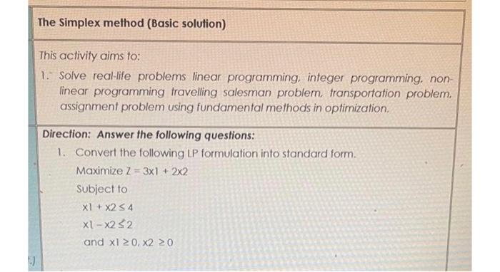 Solved This activity aims to: 1. Solve real-life problems | Chegg.com
