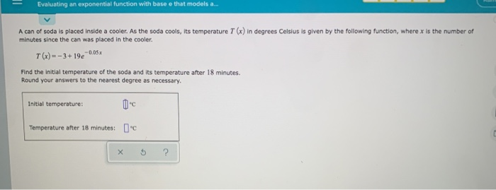 Solved Evaluating an exponential function with base e that | Chegg.com