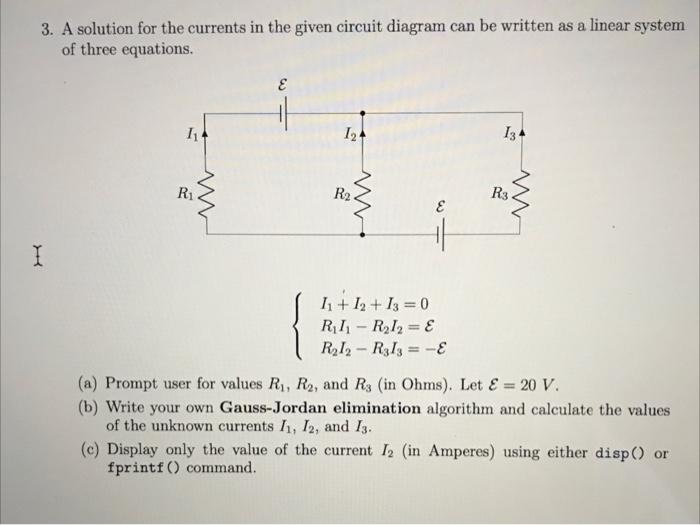 Solved 3. A solution for the currents in the given circuit | Chegg.com