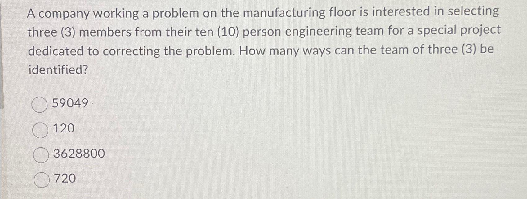 Solved A company working a problem on the manufacturing | Chegg.com
