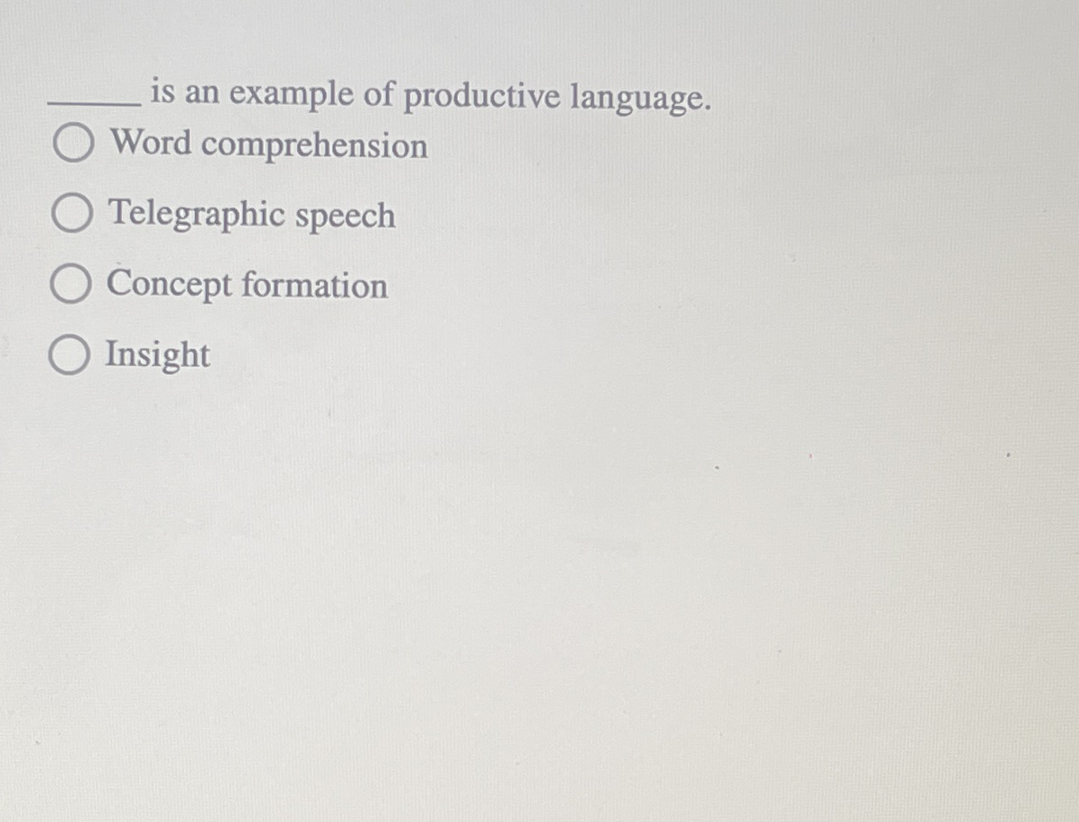 Solved q, ﻿is an example of productive language.Word | Chegg.com
