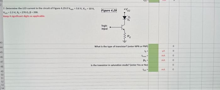 Solved 7. Determine the LED current in the circuit of Figure | Chegg.com