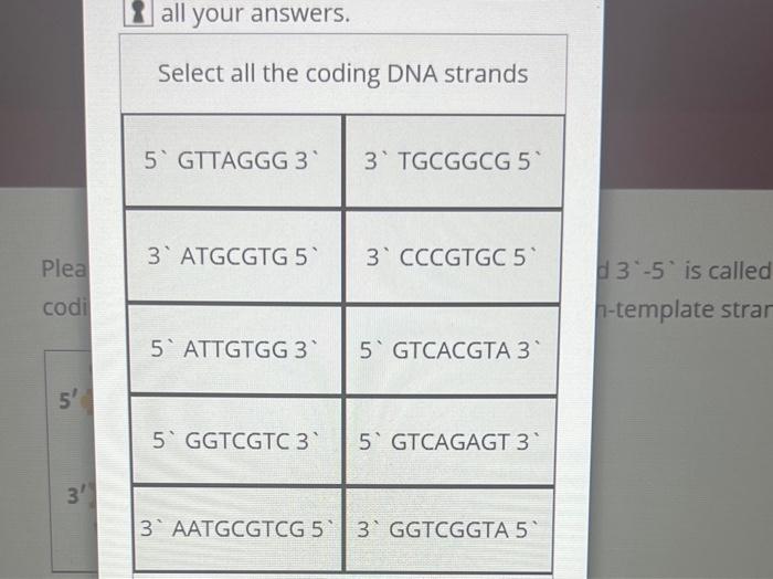 Solved Activity 1 Use the DNA strand sequence provided and