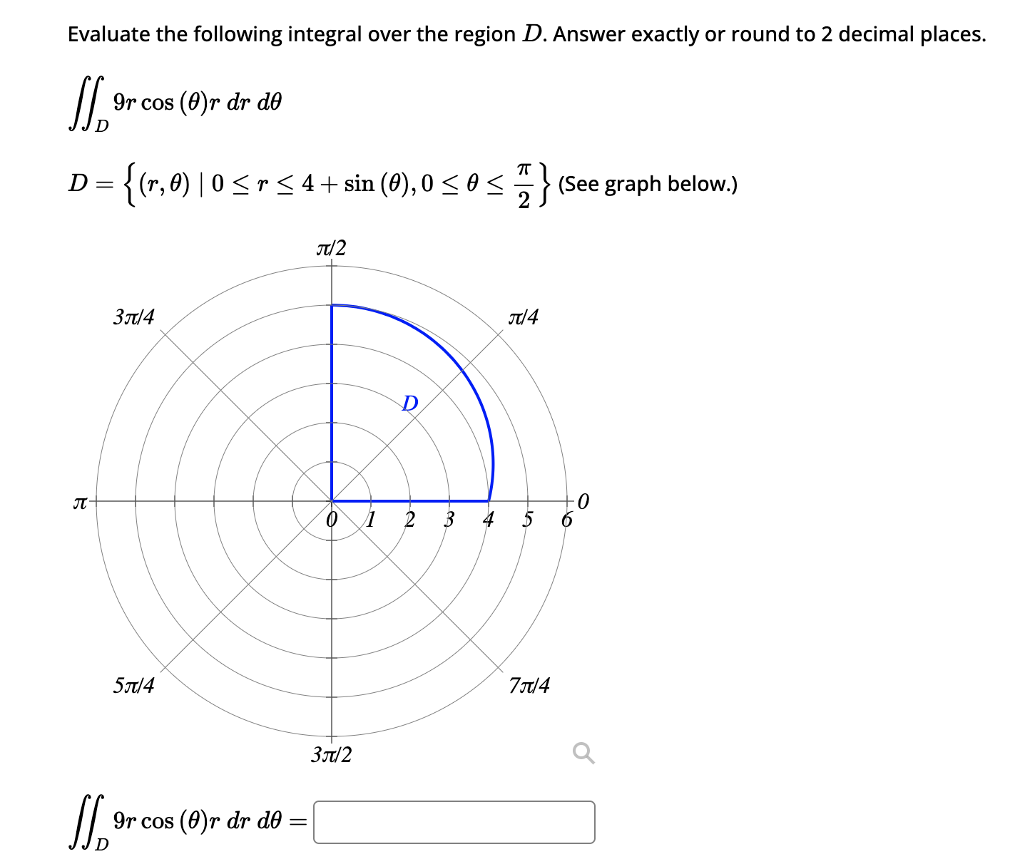 Solved Evaluate the following integral over the region D. | Chegg.com