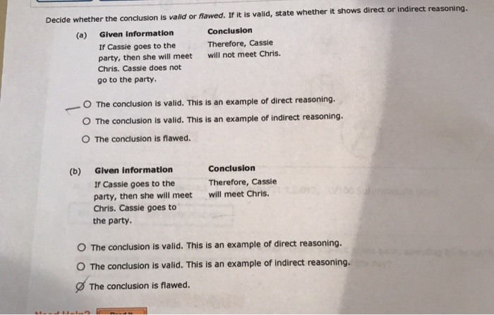 Solved Decide whether the conclusion is valid or flawed. If | Chegg.com