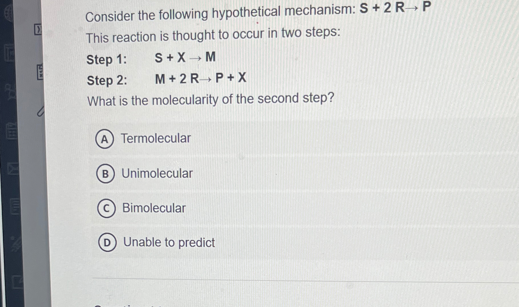 Solved Consider the following hypothetical mechanism: | Chegg.com