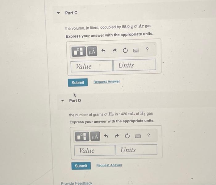 Solved Use the molar volume to calculate each of the | Chegg.com