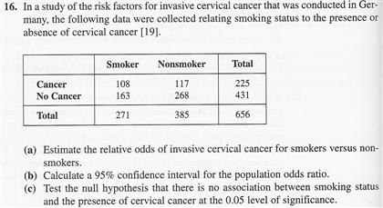 Solved In A Study Of The Risk Factors For Invasive Cervic Chegg Com