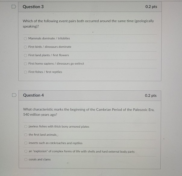 Solved D Question 3 0.2 pts Which of the following event | Chegg.com