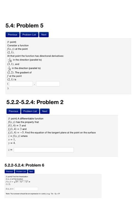 Solved 5.4: Problem 5 Previous Problem List Next (1 point) | Chegg.com