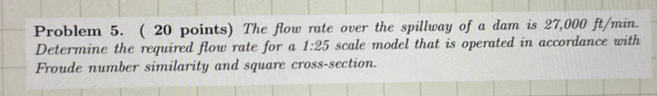 Solved Problem 5. ( 20 ﻿points) ﻿The Flow Rate Over The | Chegg.com