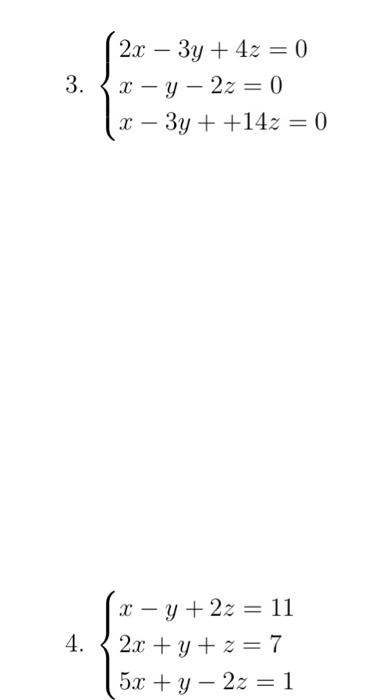 Solved Solve the following linear system. State whether the | Chegg.com