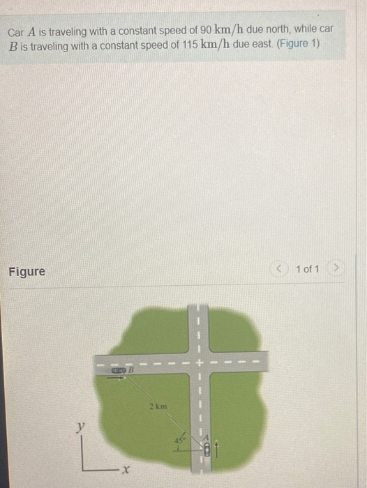 Solved Car A is traveling with a constant speed of 90 km/h | Chegg.com
