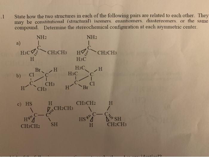 Solved State how the two structures in each of the following | Chegg.com